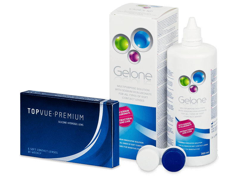 Pachet TopVue Premium (6 lentile) + soluție Gelone 360 ml