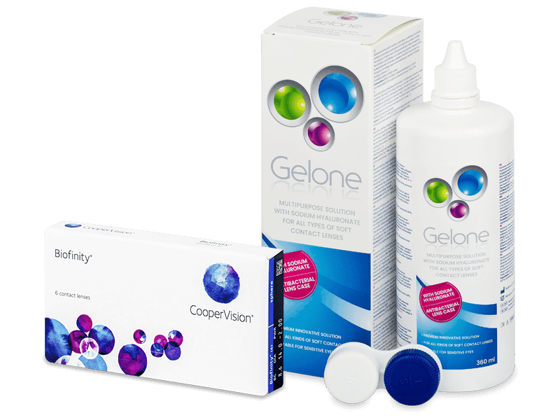 Pachet Biofinity (6 lentile) + soluție Gelone 360 ml